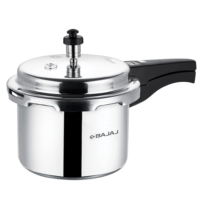 Bajaj PCX 3IB, 3 ltr Aluminium Pressure Cooker with Induction Base (Silver, ISI Certified)