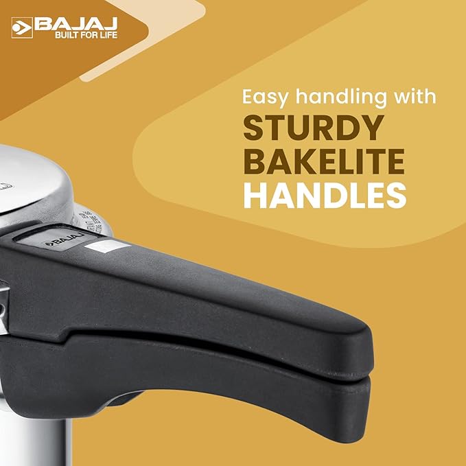 Bajaj PCX 3IB, 3 ltr Aluminium Pressure Cooker with Induction Base (Silver, ISI Certified)