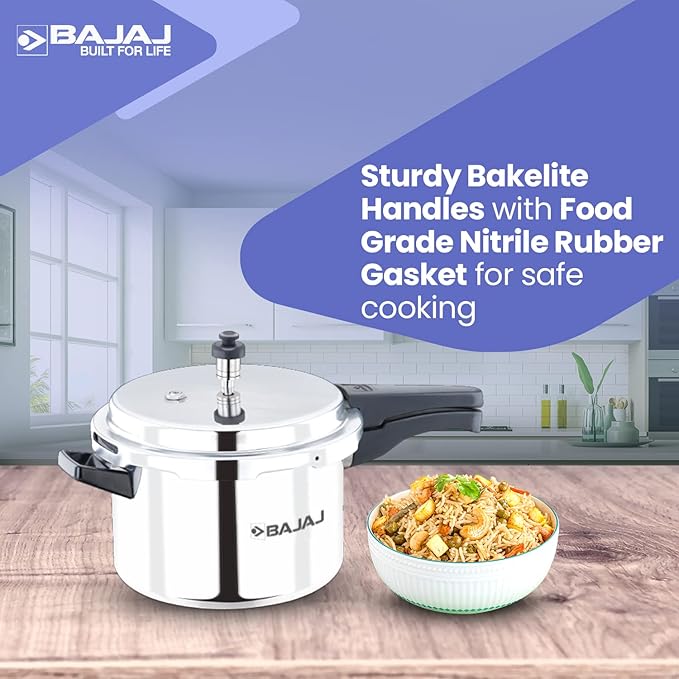 Bajaj PCX OLPC 5 liter Induction Bottom Stainless Steel Pressure Cooker