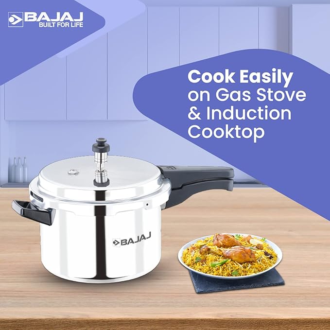 Bajaj PCX OLPC 5 liter Induction Bottom Stainless Steel Pressure Cooker