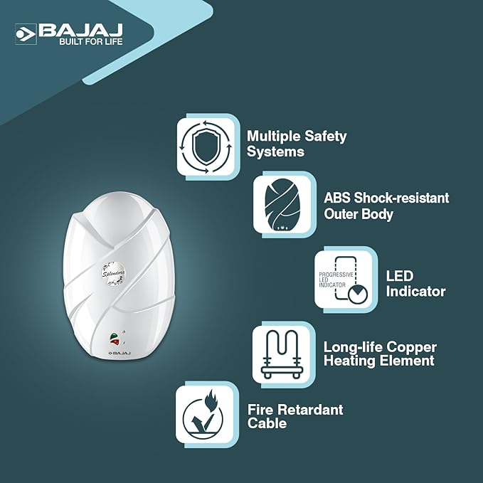 Bajaj Splendora 3L 3KW Vertical Instant Water Heater For Home