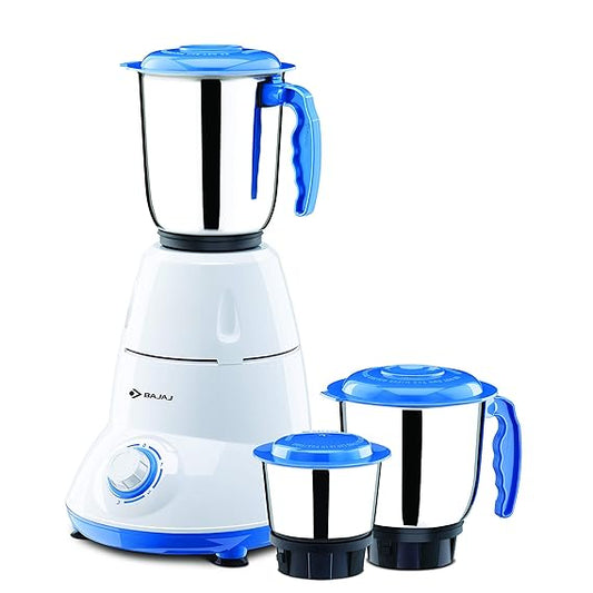 Bajaj Bravo DLX 500 Watts Mixer Grinder | 2 In 1 Functional Blade | Nutri-Pro Feature | 3 Jars