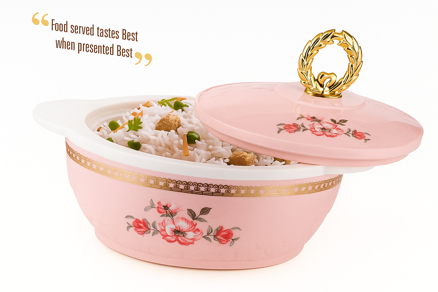 SANJEEV KAPOOR Premium HOUSEWARE Fiesta 1500 Casserole Pink | Stainless Steel | Insulated |BPA Free | Food Grade | Recyclable