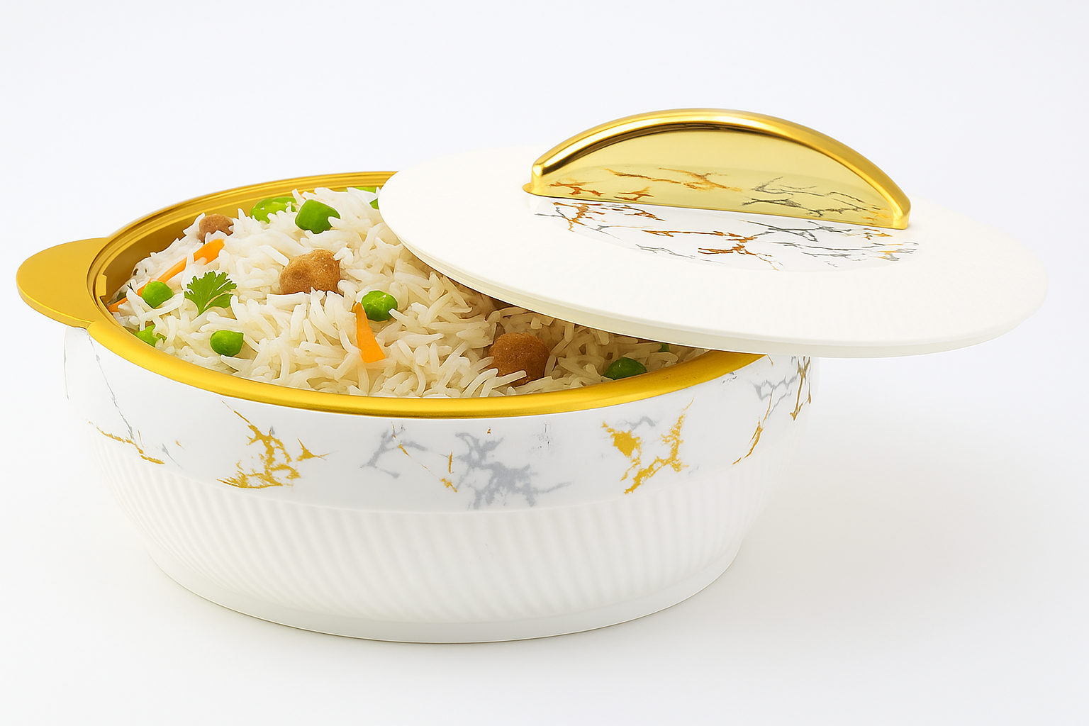 SANJEEV KAPOOR Premium HOUSEWARE Marriott 3000 Casserole White | Stainless Steel | Insulated |BPA Free | Food Grade | Recyclable