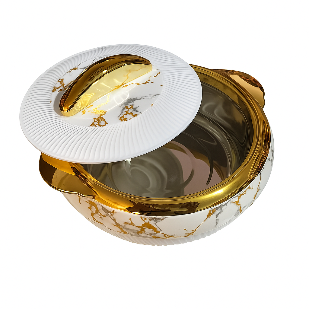 SANJEEV KAPOOR Premium HOUSEWARE Marriott 2000 Casserole White | Stainless Steel | Insulated |BPA Free | Food Grade | Recyclable