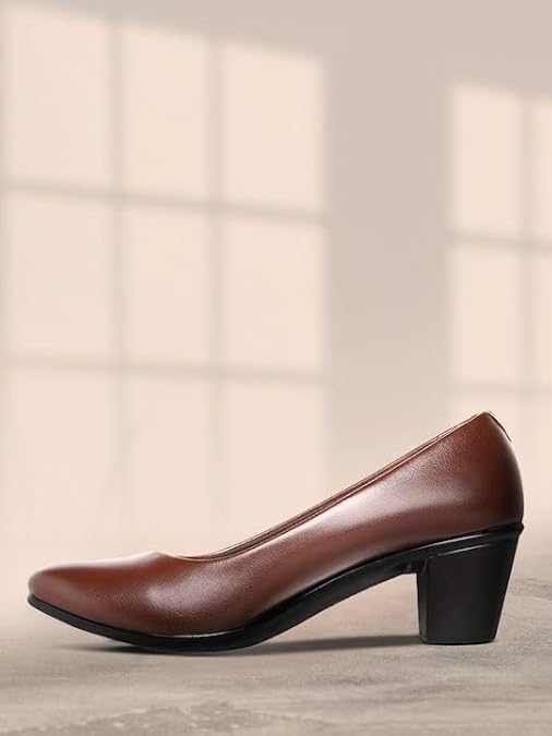 ELLE Women Slip-On Pumps with Block Heel UK-8