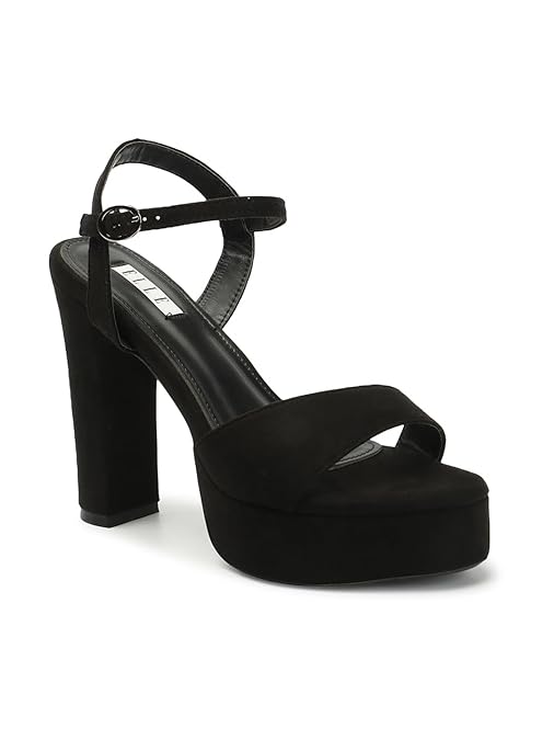 ELLE Women's Stylish and Elegant High Block Heels Fashion sandals UK-8