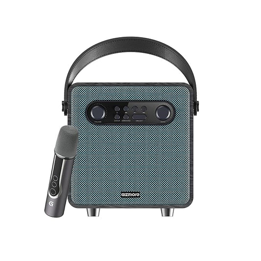 GIZMORE Beatbox 20W Bluetooth Portable Karaoke Speaker with Retro Wooden Design
