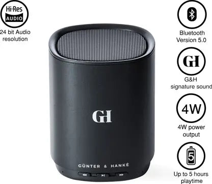 Gunter & Hanke Kite 4 W Bluetooth Speaker  (Black, Mono Channel)