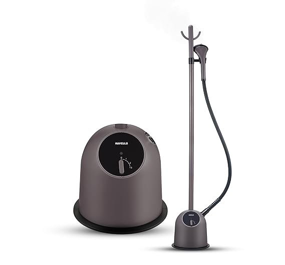 HAVELLS Fyber Standing Garment Steamer for clothes| 1600 Watt | 3 Steam Control | Adjustable Pole Height | Quick Steam Ready | 1.3L Detachable Tank |  Purple