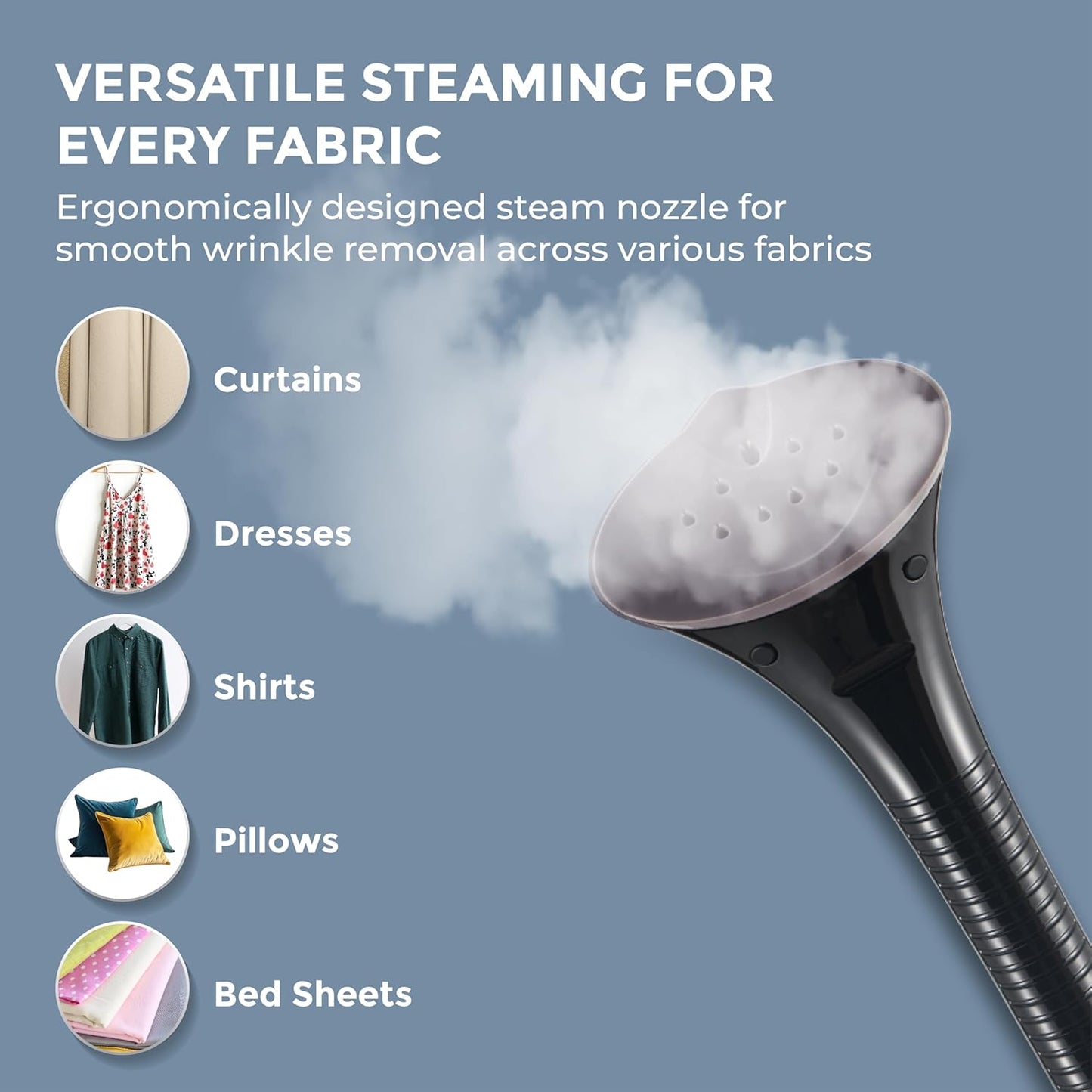 HAVELLS Fyber Standing Garment Steamer for clothes| 1600 Watt | 3 Steam Control | Adjustable Pole Height | Quick Steam Ready | 1.3L Detachable Tank |  Purple