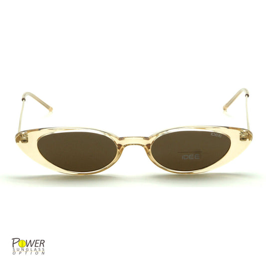 IDEE ACETATE FULL FRAME IDEE-S2580-C3 TRANSPARENT BROWN CAT EYE WOMEN SUNGLASSES