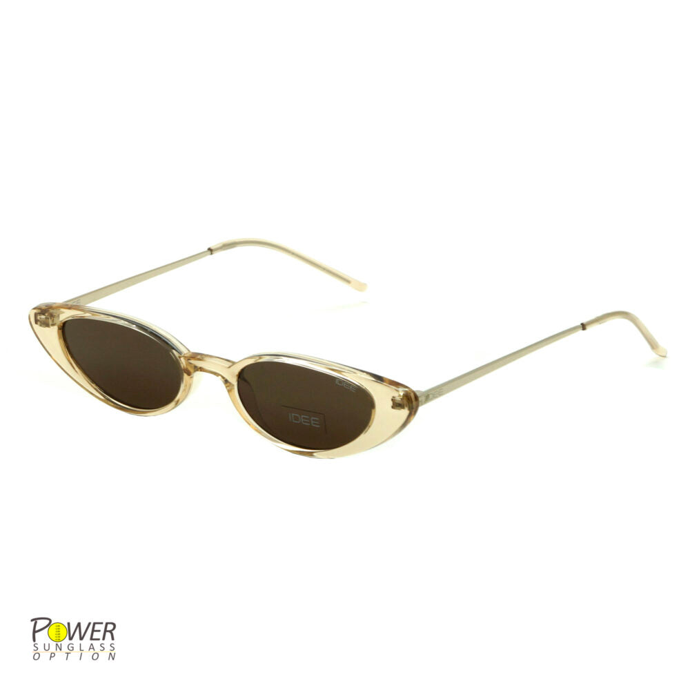 IDEE ACETATE FULL FRAME IDEE-S2580-C3 TRANSPARENT BROWN CAT EYE WOMEN SUNGLASSES