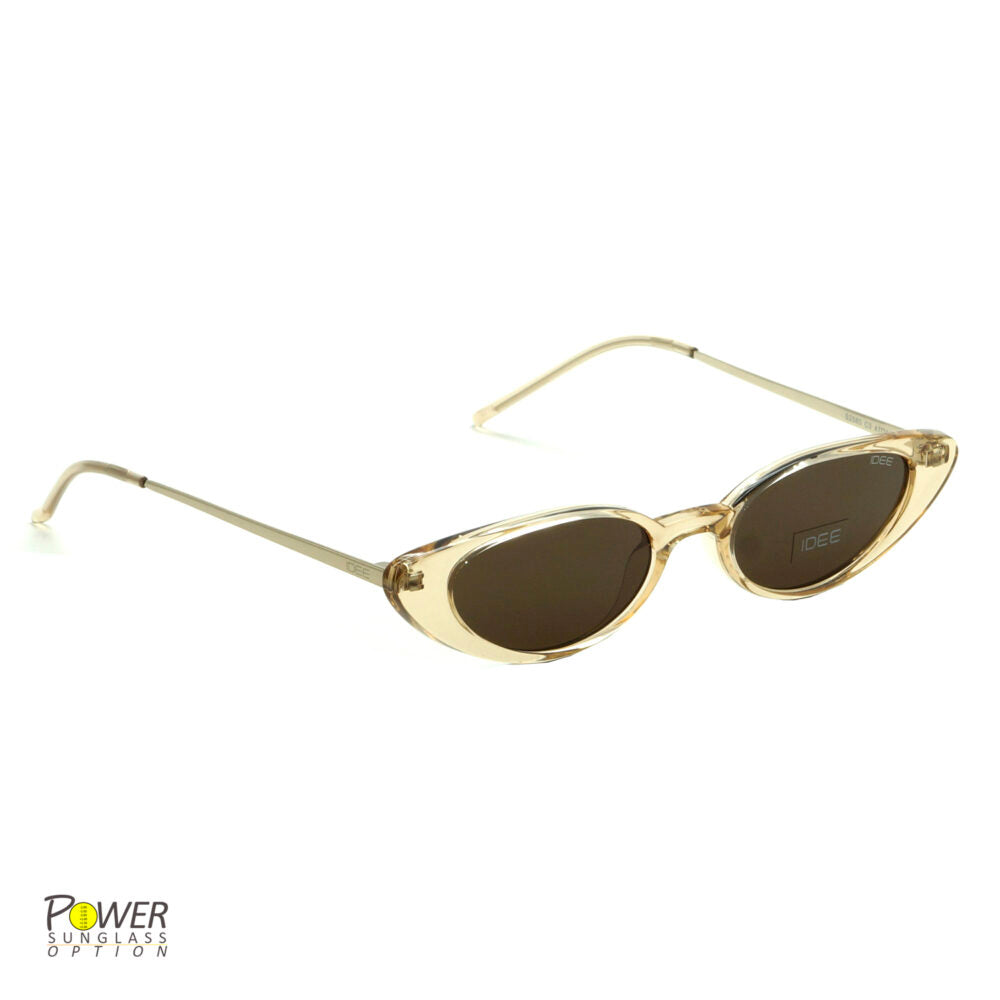 IDEE ACETATE FULL FRAME IDEE-S2580-C3 TRANSPARENT BROWN CAT EYE WOMEN SUNGLASSES