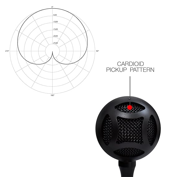 JBL Commercial CSUM06 Mini USB Unidirectional Microphone for Content Creation, Conference Calls, Presentations & Online Classes (Black)
