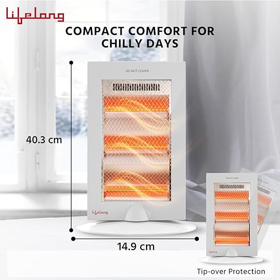 Lifelong Regalia Plus 1200 Watts Halogen Room Heater (LLHH921, Grey)