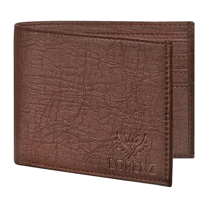 LORENZ Men's Gift Combo Set - Brown Analog Watch & Brown PU Leather Wallet | Stylish Gents Watch and Wallet Gift Set for Men