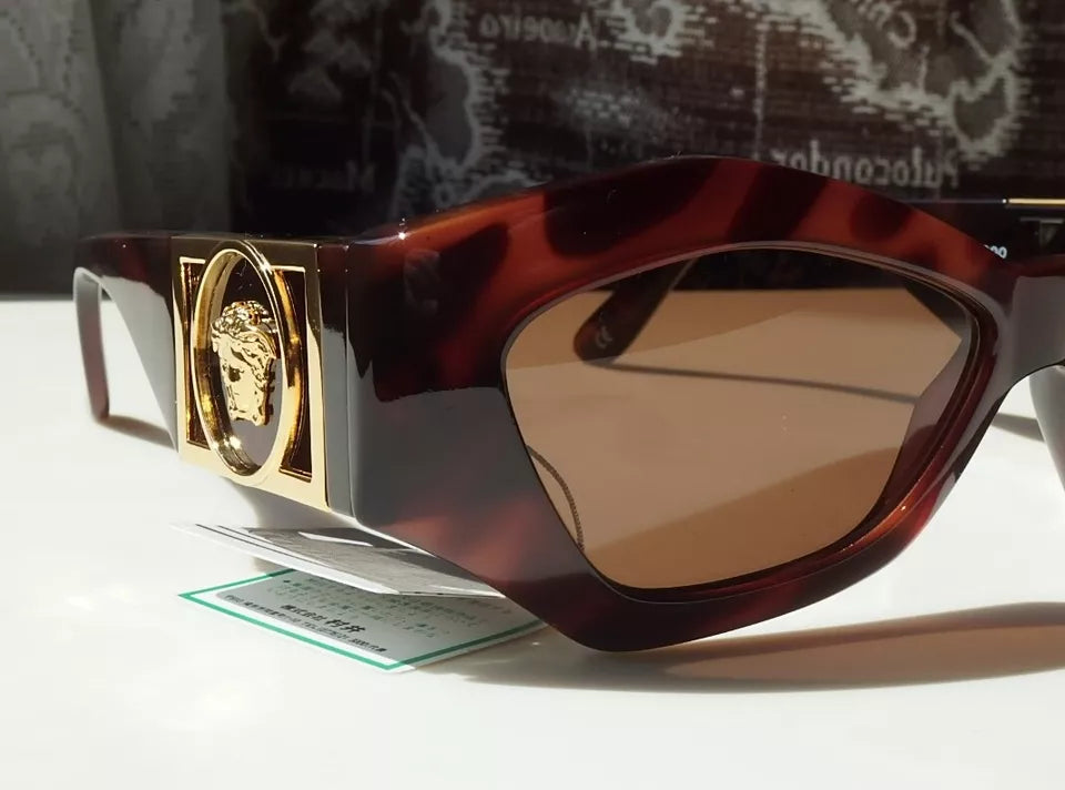 GIANNI VERSACE Vintage Women's Sunglasses Mod.421/B Col.900 Shade Gold