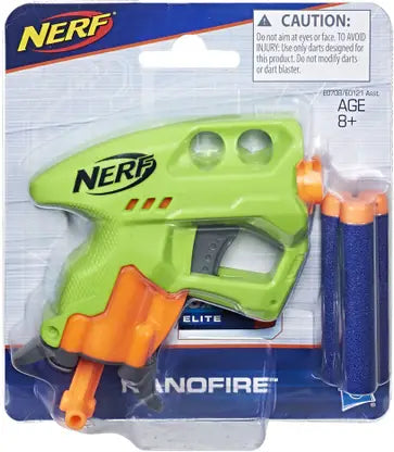 Nerf Elite Nano Fire Blaster, Single-Shot Blaster, Incl. 3 Darts, for Ages 8+ Guns & Darts  (Blue)