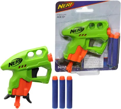 Nerf Elite Nano Fire Blaster, Single-Shot Blaster, Incl. 3 Darts, for Ages 8+ Guns & Darts  (Blue)