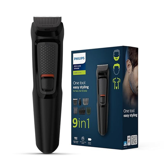 Philips Men's Trimmer | Self Sharpening Blades | Single Stroke Grooming I 9 In1 Face, Nose And Body