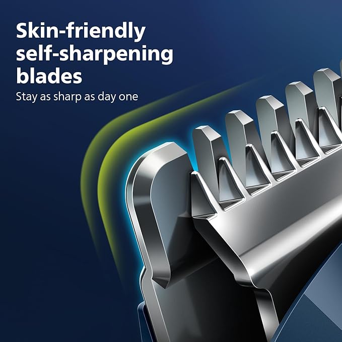 Philips Men's Trimmer | Self Sharpening Blades | Single Stroke Grooming I 9 In1 Face, Nose And Body