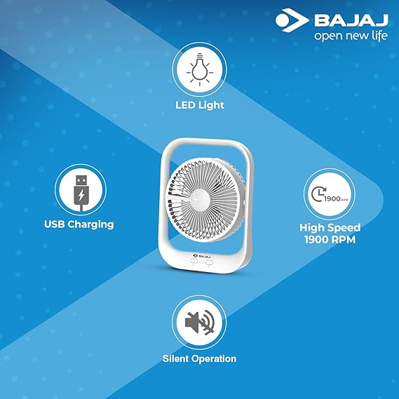 Bajaj PYGMY 178mm White Personal Fan, Regular