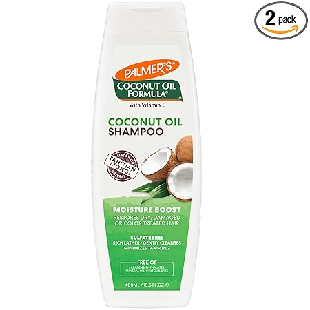 Palmer's Coconut Oil Shampoo for Moisture Boost of Dry, Damaged & Colour Treated Hair, Minimizes Tangles - 400ml (Pack of 2)