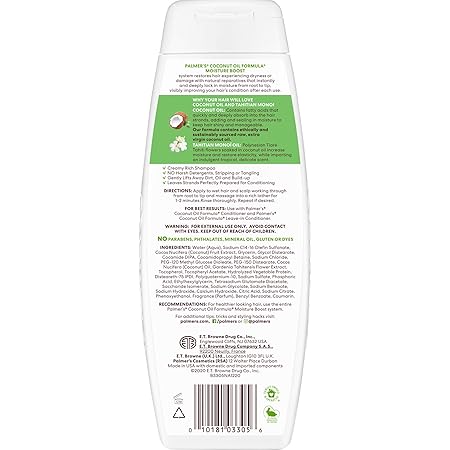 Palmer's Coconut Oil Shampoo for Moisture Boost of Dry, Damaged & Colour Treated Hair, Minimizes Tangles - 400ml (Pack of 2)