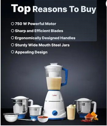 Prestige Plus 750W Juicer Mixer Grinder (Prestige_Atlas Jars