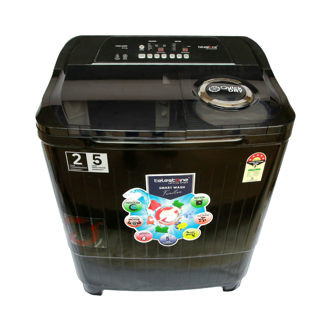 Telestone TURBO 10 KG Semi-Automatic Washing Machine with Electronic Touch Panel