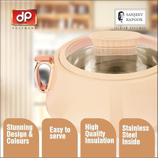 SANJEEV KAPOOR Premium HOUSEWARE Flora Gold 3 PCS Casserole Set