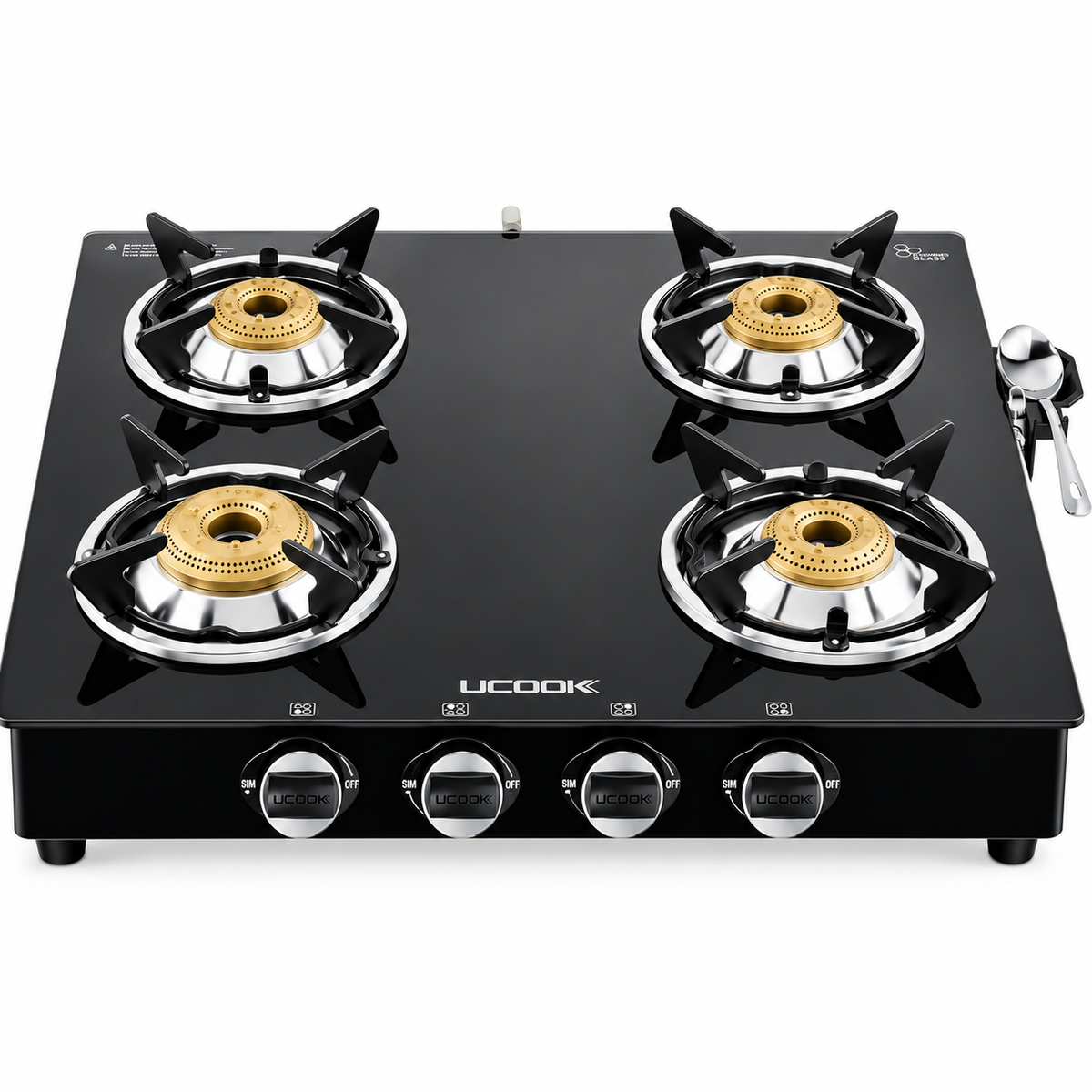 UCOOK JUNTO A Series 4 Burners Glass Top Glass Manual Gas Stove (4 Burners)