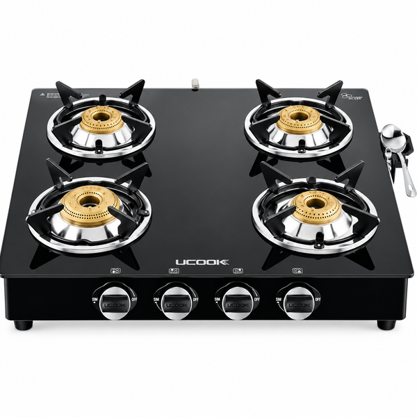 UCOOK JUNTO A Series 4 Burners Glass Top Glass Manual Gas Stove (4 Burners)