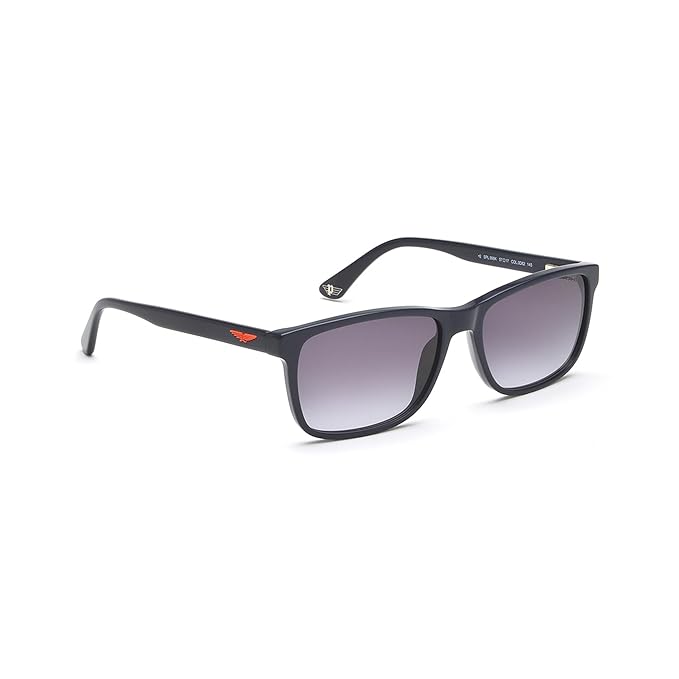 Police Eyewear | Smoke Gradient Lens Rectangular Sunglass | Full Rim | Shiny Blue Frame With 100% U.V. Protection | Men Sunglasses | Medium Size | Spl998K57D82Sg