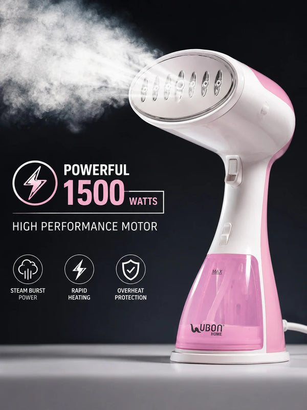 UBON Home Steam Pro IR-5025 1500W Handheld Garment Steamer | 2-in-1 Steam Iron & Fabric Steamer | Fast 40-Second Heat-Up | 300ml Water Tank | Vertical Steaming for Clothes, Sarees, Suits & Curtains