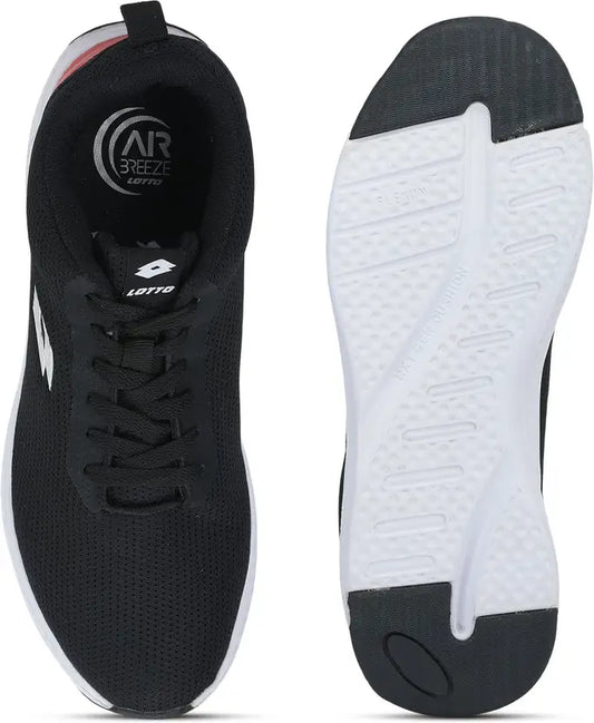 Lotto Men Vega Running Shoes Black/White Running Shoes For Men  (Black , 9)