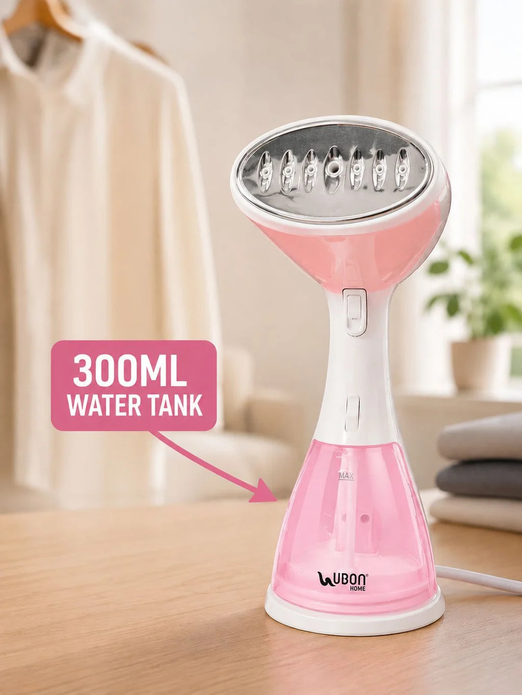 UBON Home Steam Pro IR-5025 1500W Handheld Garment Steamer | 2-in-1 Steam Iron & Fabric Steamer | Fast 40-Second Heat-Up | 300ml Water Tank | Vertical Steaming for Clothes, Sarees, Suits & Curtains