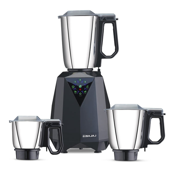 Bajaj Juvel Digi Mixer Grinder 800 Watts | Duracut Blades | Pre-Set Menu | 3 Jars | Nutri-Pro Feature | 【Dark Grey】