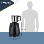 Bajaj Juvel Digi Mixer Grinder 800 Watts | Duracut Blades | Pre-Set Menu | 3 Jars | Nutri-Pro Feature | 【Dark Grey】