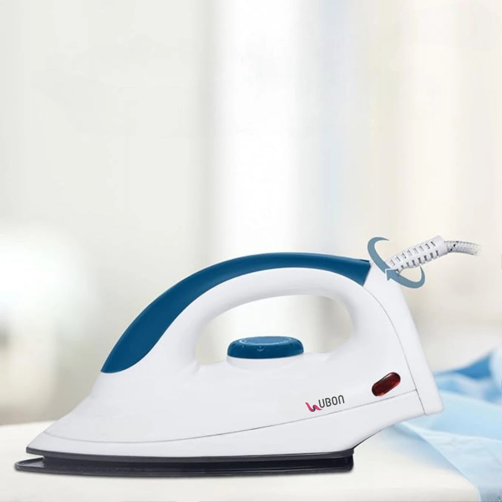 Ubon Dry Iron 1000W, Multiple Temperature Control, 360 Degree Swivel Cord 1000 W Dry Iron