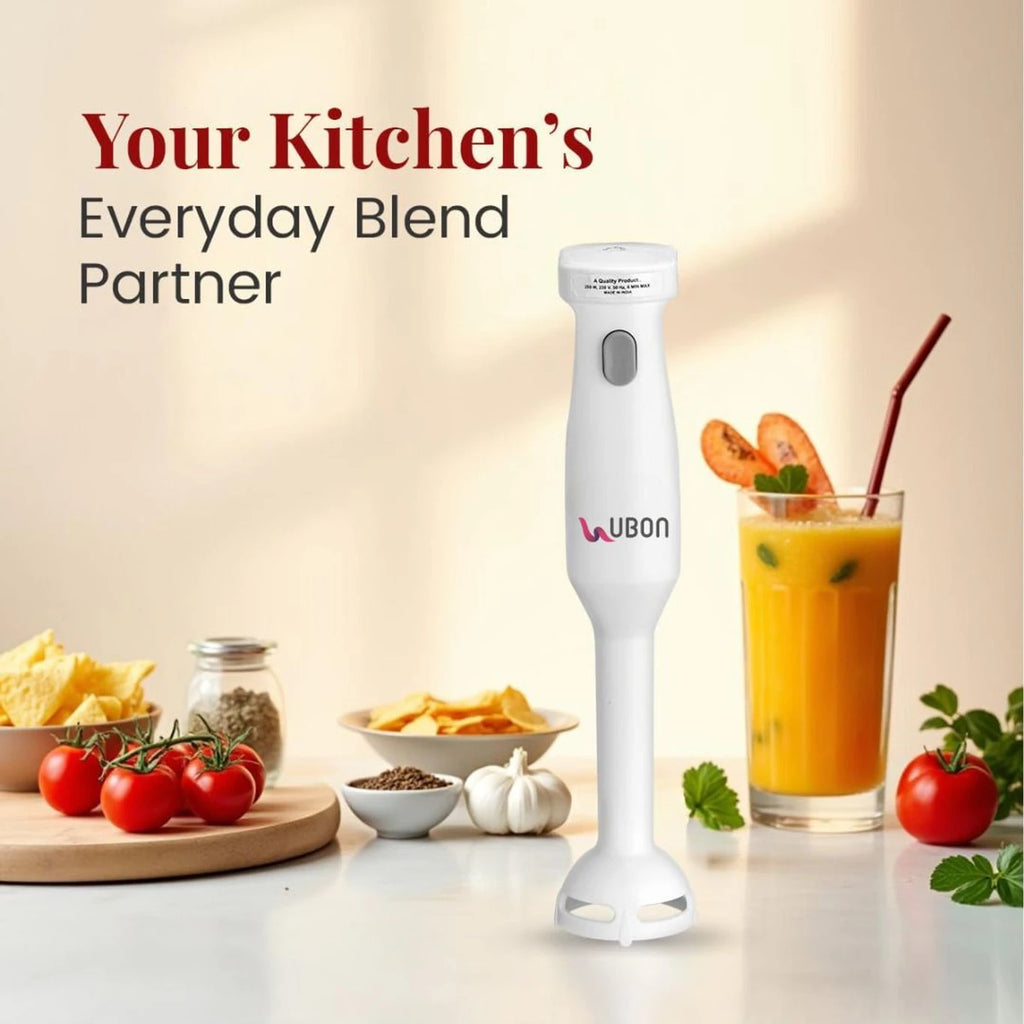 Ubon 250 W White Hand Blender (hand blender HB-9000 250w Blend mate series)