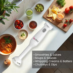 Ubon 250 W White Hand Blender (hand blender HB-9000 250w Blend mate series)