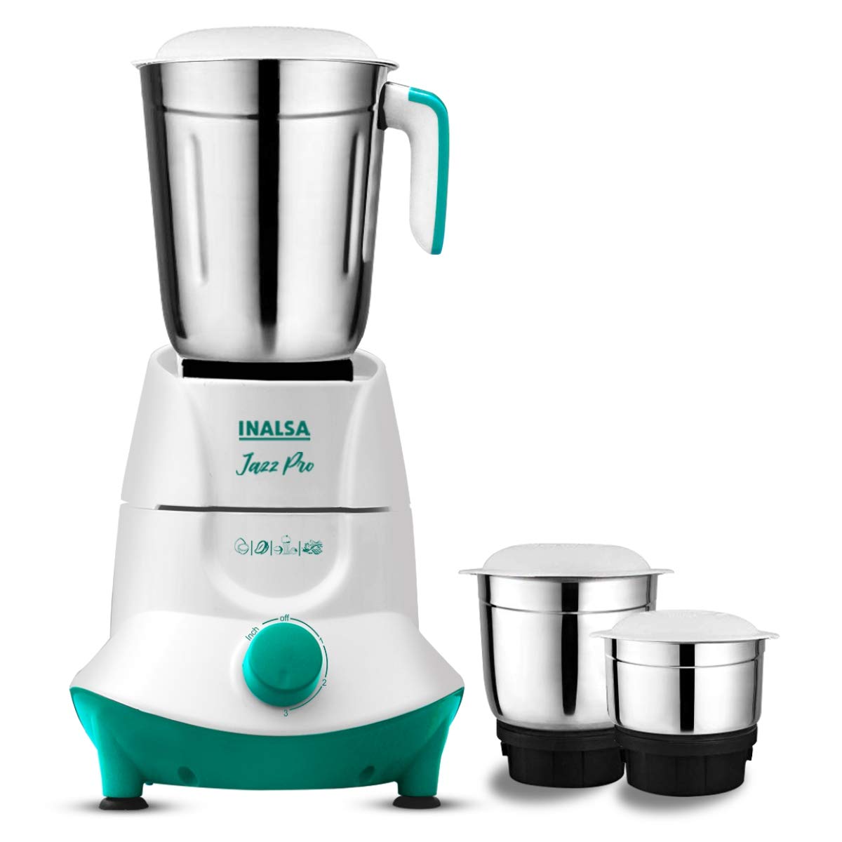 INALSA Mixer Grinder Jazz Pro -550W with 3 Stainless Steel Jars