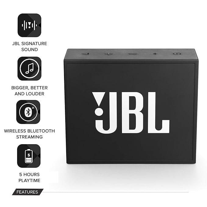 JBL GO Plus by Harman 3 Watt Wireless Bluetooth Portable Speaker (Black)