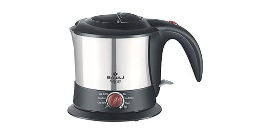 Bajaj Majesty KTX 9 Kettle | 1 Liter Capacity | 1200 Watts with Stainless Steel Body | Multi-Function for Boiling Water & Cooking | Auto Shut-Off