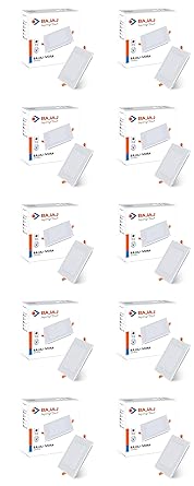 Bajaj IVORA LED Panel 9W WDL Warm Daylight Square (Pack of 10)