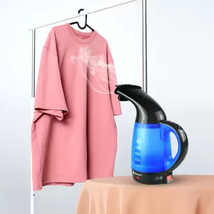 Bajaj GS1 600 Watt Garment Steamer Cum Kettle, Black/Blue