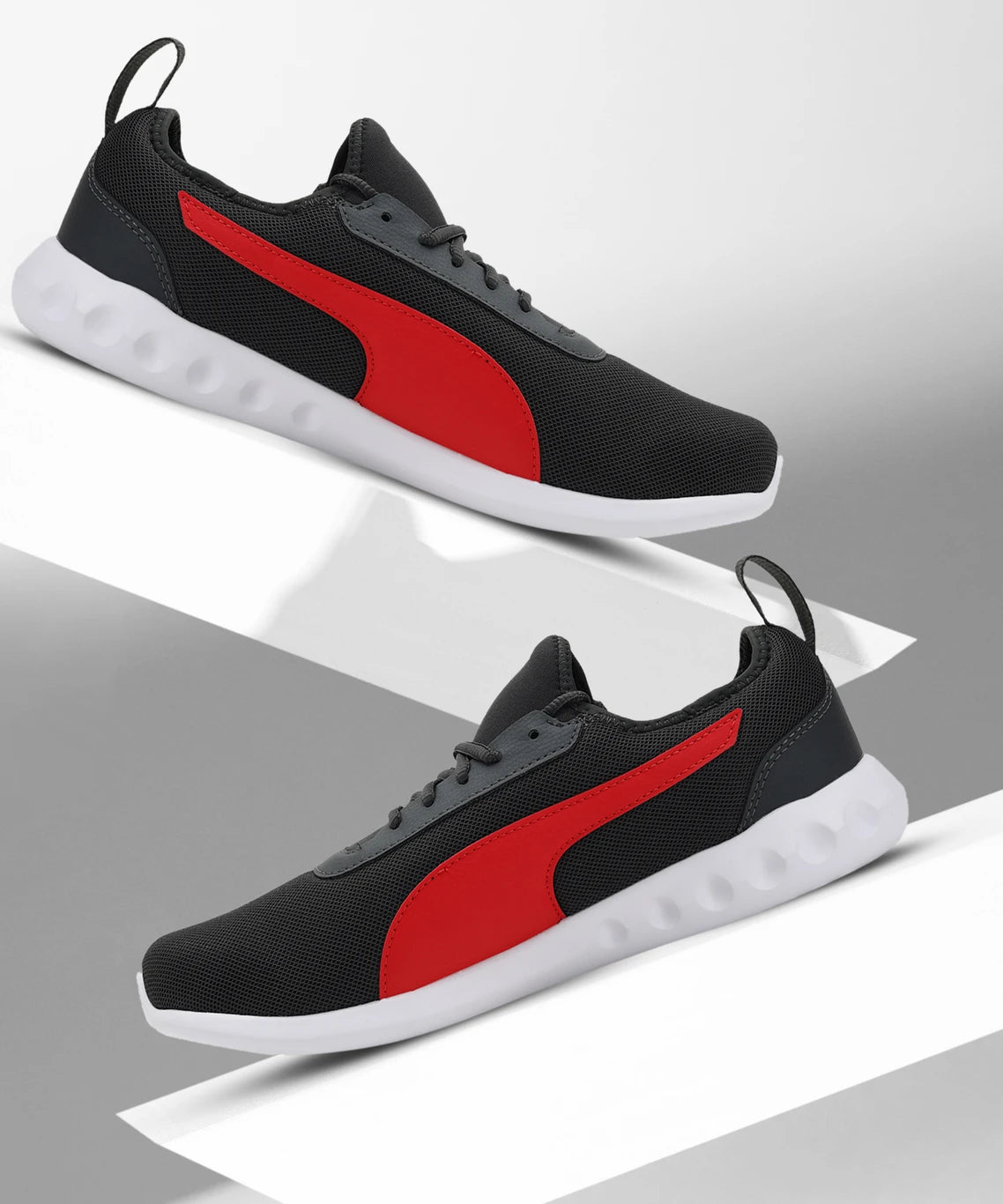 Puma Trace V2 IDP Running Shoes For Men (Dark Shadow-High Risk Red  , 11 )