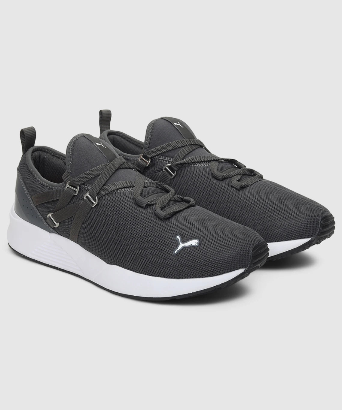 PUMA Pacer Fire IDP Sneakers For Men (Dark Shadow- White , 10)